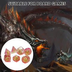 7pcs Polyhedral Dice Set Acrylic Solid Dice Entertainment Props