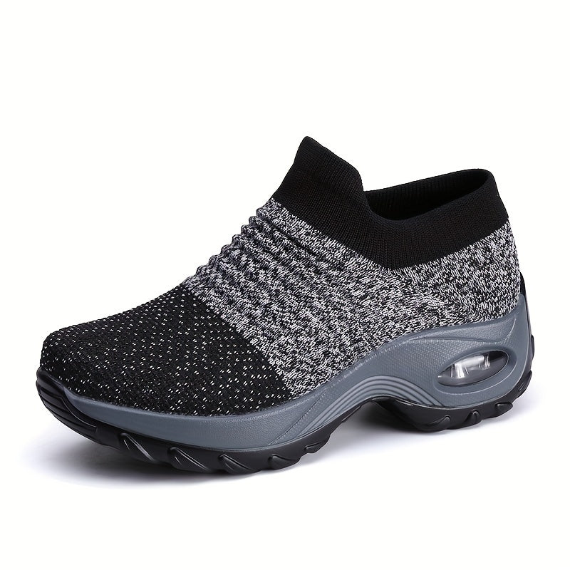 Knitted Slip On Socks Sneakers High Impact Running Sports Shoes