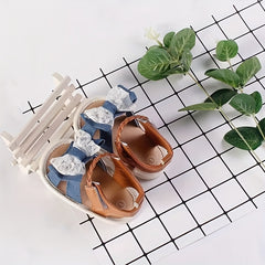 Bowknot Open Toe Sandals For Baby Girls Lightweight Anti Slip Sandals