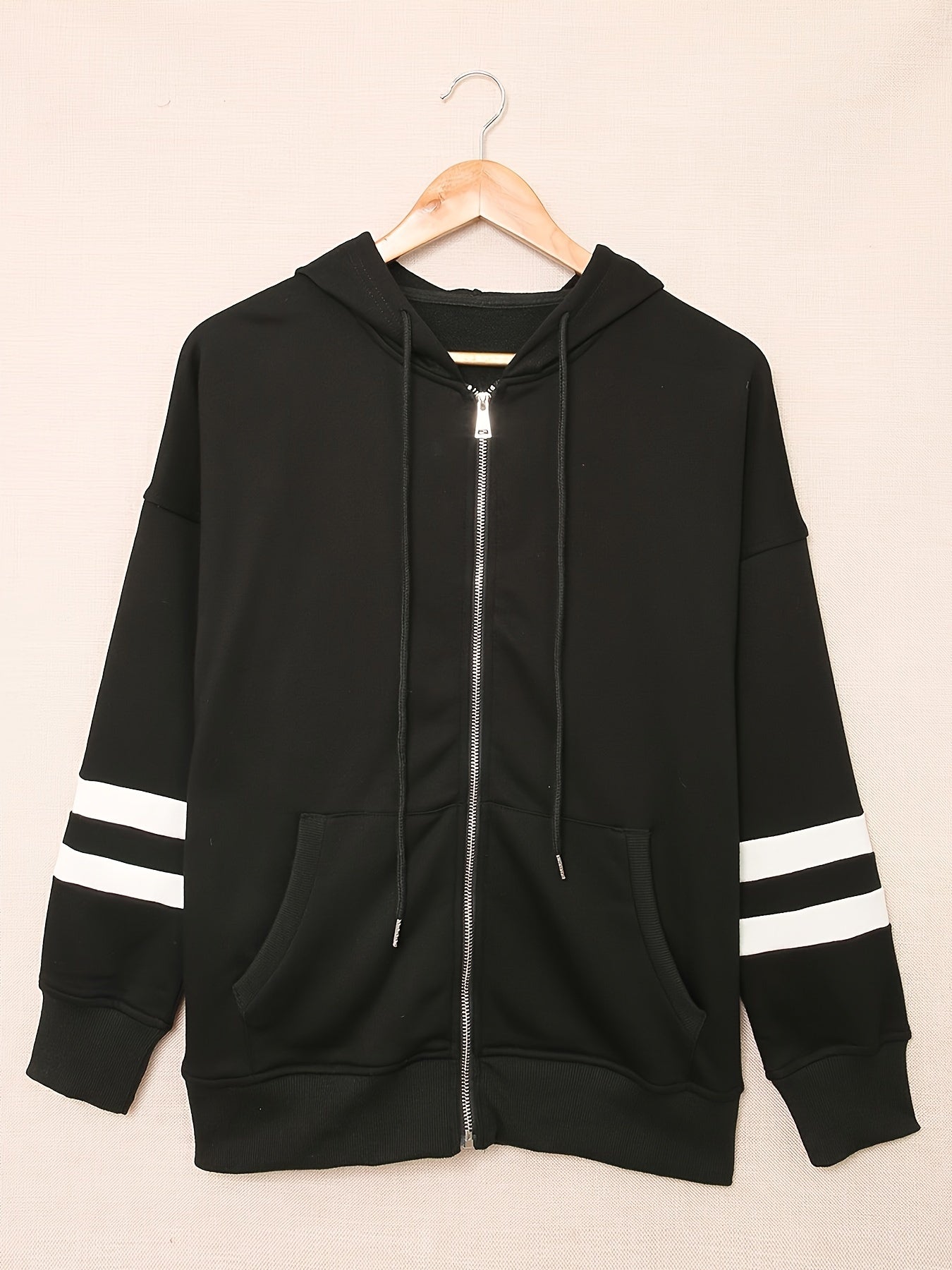 Long Sleeve Full Zip Up Hoodie Active Jacket