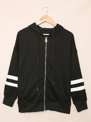 Long Sleeve Full Zip Up Hoodie Active Jacket