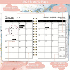 Planner Weekly And Monthly Planner Yearly Jan-Dec Spiral Bound With 12 Tabs