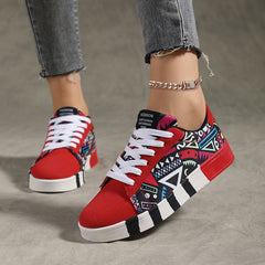 Graphic Pattern Lightweight Breathable Skate Shoes