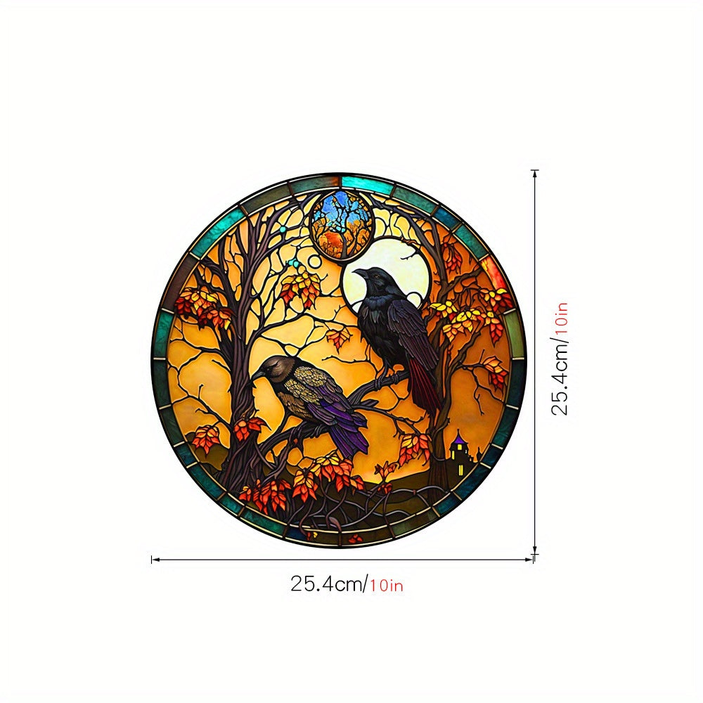 Halloween Colorful Horror Castle Cat PVC Window Glass Stickers