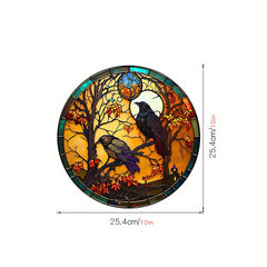 Halloween Colorful Horror Castle Cat PVC Window Glass Stickers