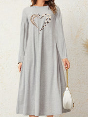 Women's Loungewear Dress Leopard Print Long Sleeve Night