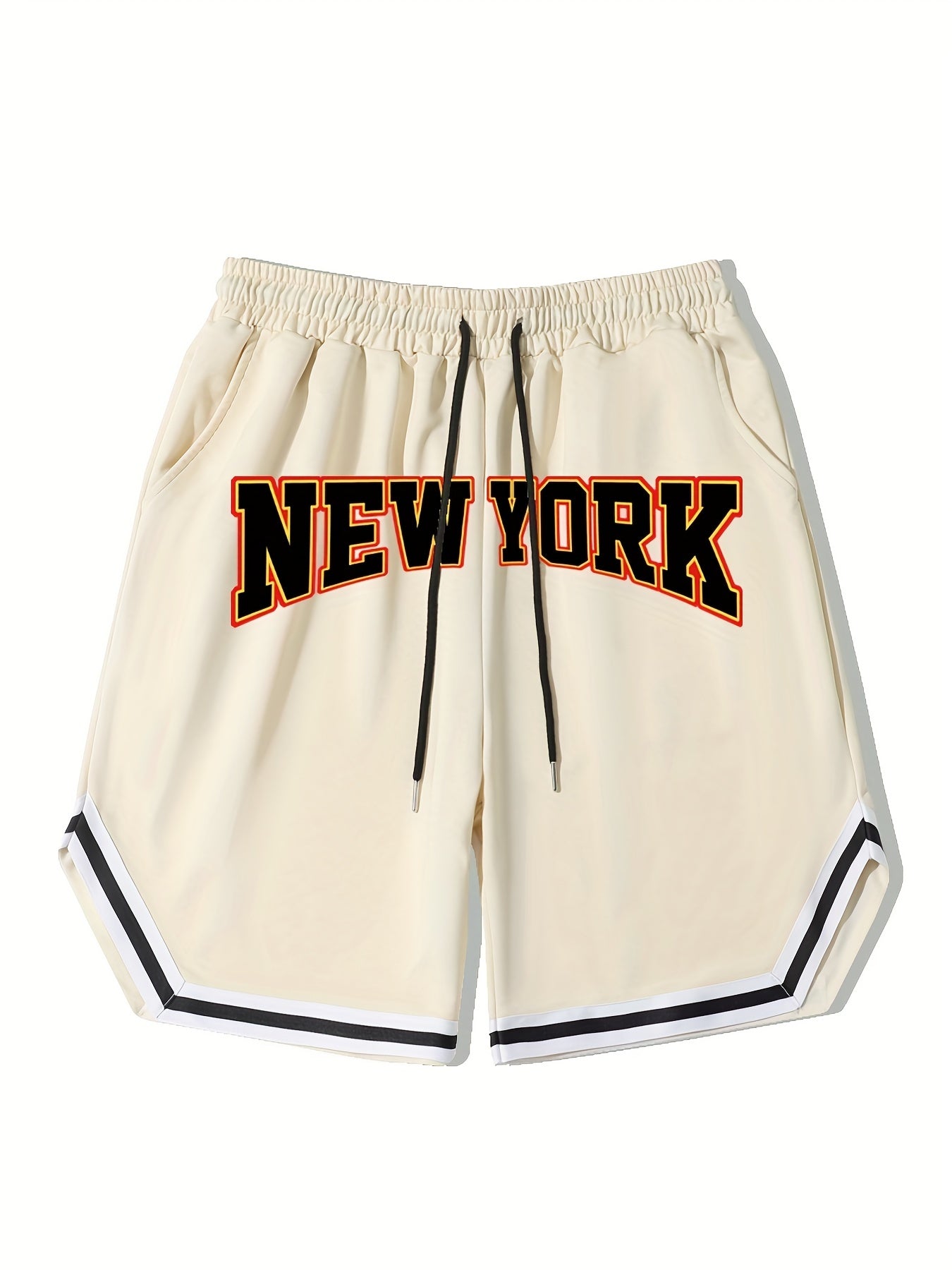 Men's Streetwear Shorts York Graphic Drawstring Stretchy Short Pants