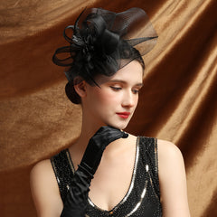 Feather Headband Fascinator Tea Party Hat Women Clip Derby Headwear