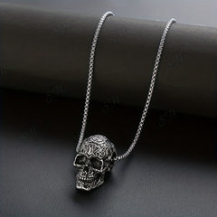 Skull Pendant Alloy Necklace for Girls Boys Teen