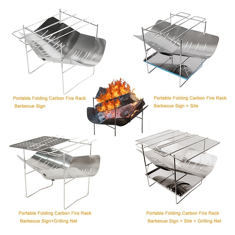 Portable Stainless Steel Wood Stove Campfire Burner for Camping BBQ