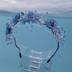 Girl's Vintage Flower Headband with Crystal Beads