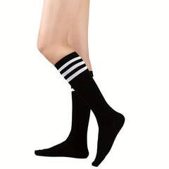 Striped Calf Socks Knee High Women's Stockings