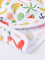 Girls Tropical Print Drawstring Pants for Summer Beach