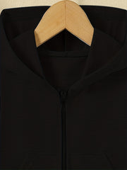 Girls' Bear Graphic Hoodie Zip-Up Sweatshirt with Pockets