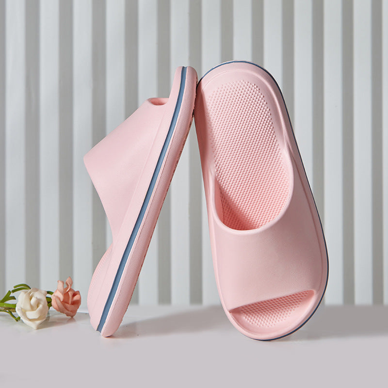 Women's Platform Soft Indoor Slippers Non-slip Open Toe Home Bathroom Shoes