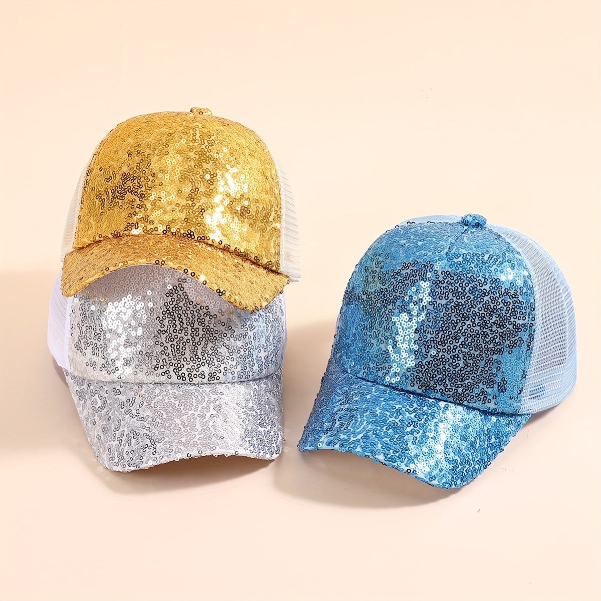Sequined Mesh Kids Baseball Cap