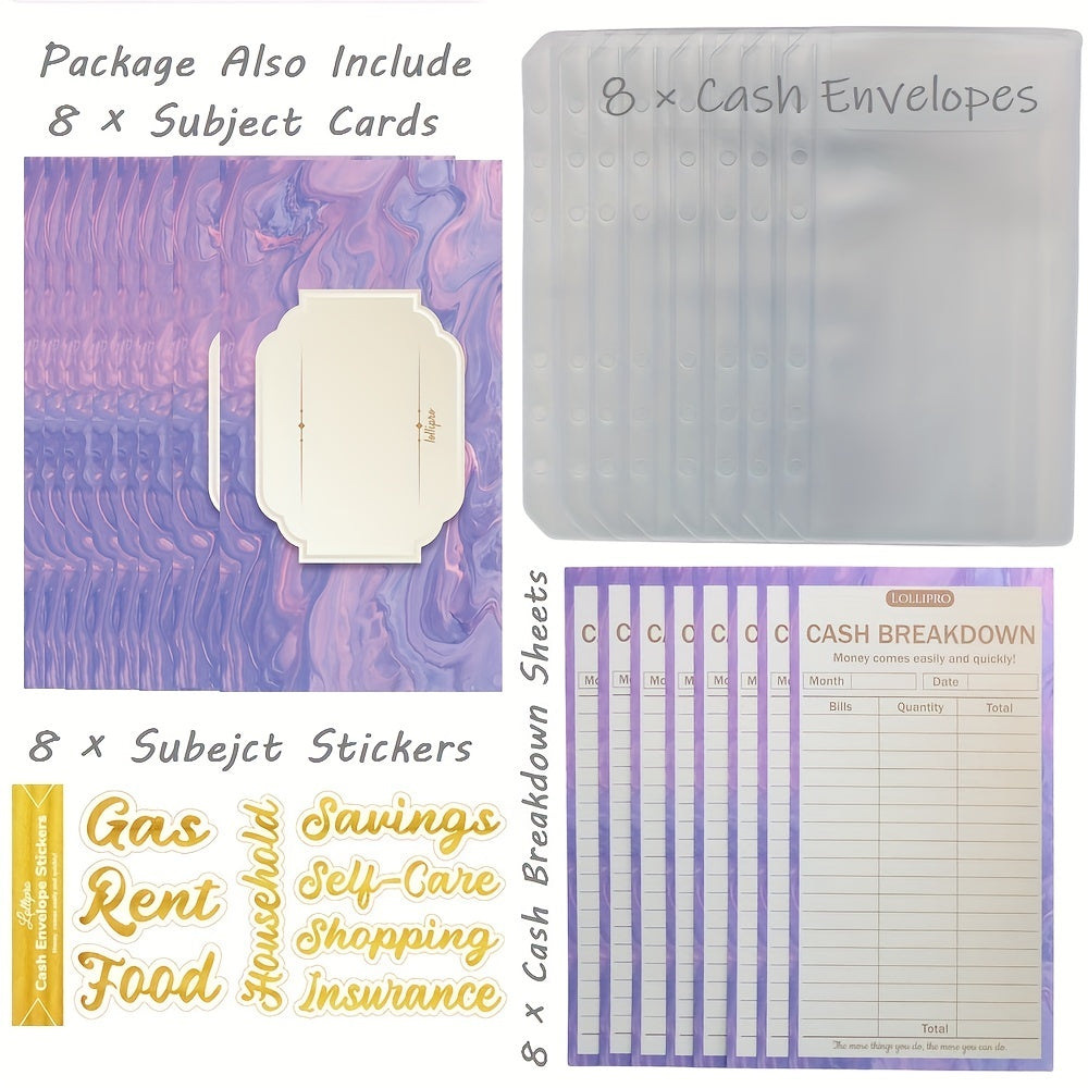 Budget Plan Book with Cash Bags, Category Cards, Stickers
