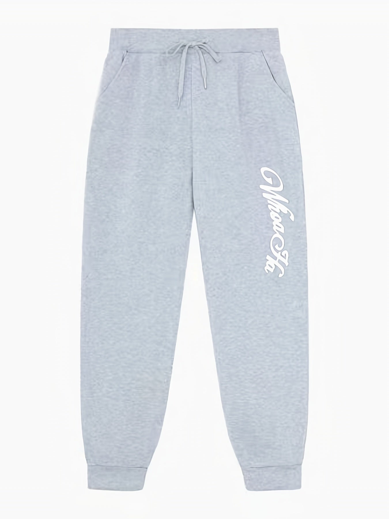 Letter Print Joggers Men s Stretch Waist Drawstring Casual Pants