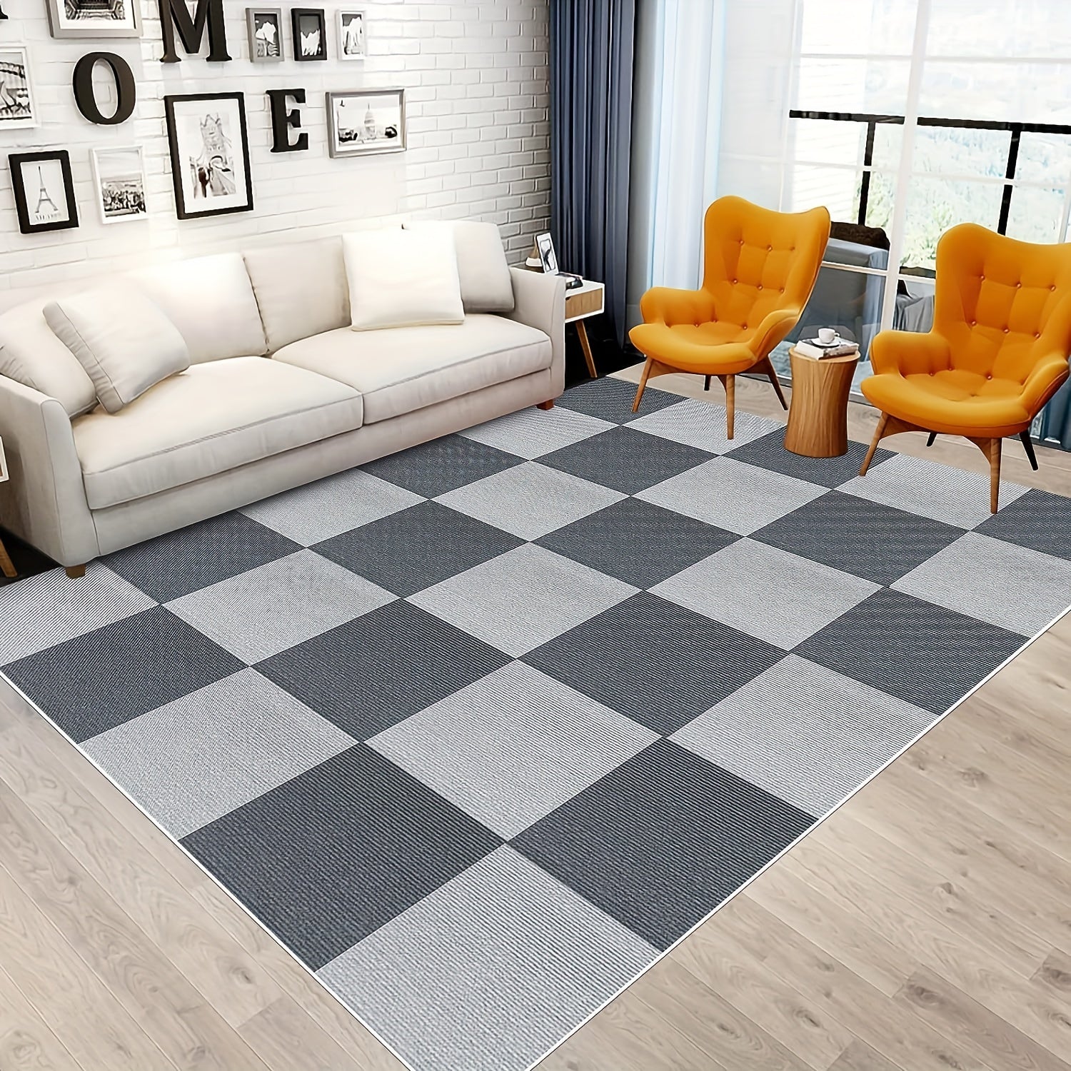 30pcs Carpet Floor Tiles Adhesive Stickers DIY Square Area Rug Carpet Tiles