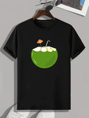 Coconut Juice Print Men's Graphic T-shirt for Summer