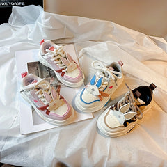 Girl's Animal Ornament Sneakers Lace Up Shoes