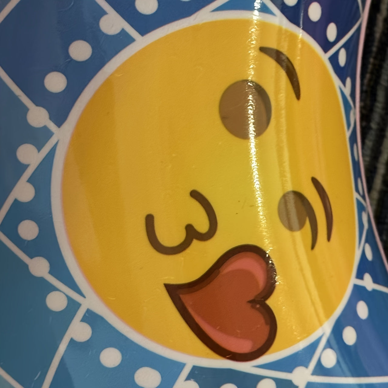 1pc Inflatable Smiley Face Swimming Ring Outdoor Pool Swim Ring