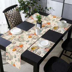 Autumn Morandi Pumpkin Vine Table Linen Set