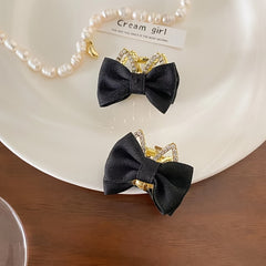 2pcs Cat's Ear Hair Clip with Bow Hairpin