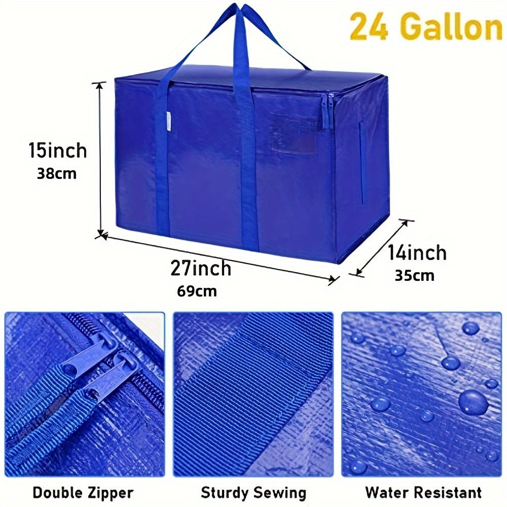 6pcs Extra Large Moving Bags with Zippers & Handles Heavy Duty Storage Tote