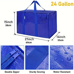 6pcs Extra Large Moving Bags with Zippers & Handles Heavy Duty Storage Tote