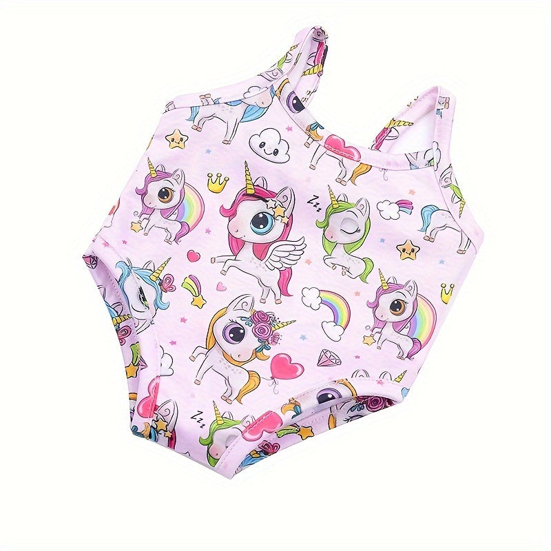 Unicorn Bikini Doll Outfit with Belly Band for 18 Inch Dolls