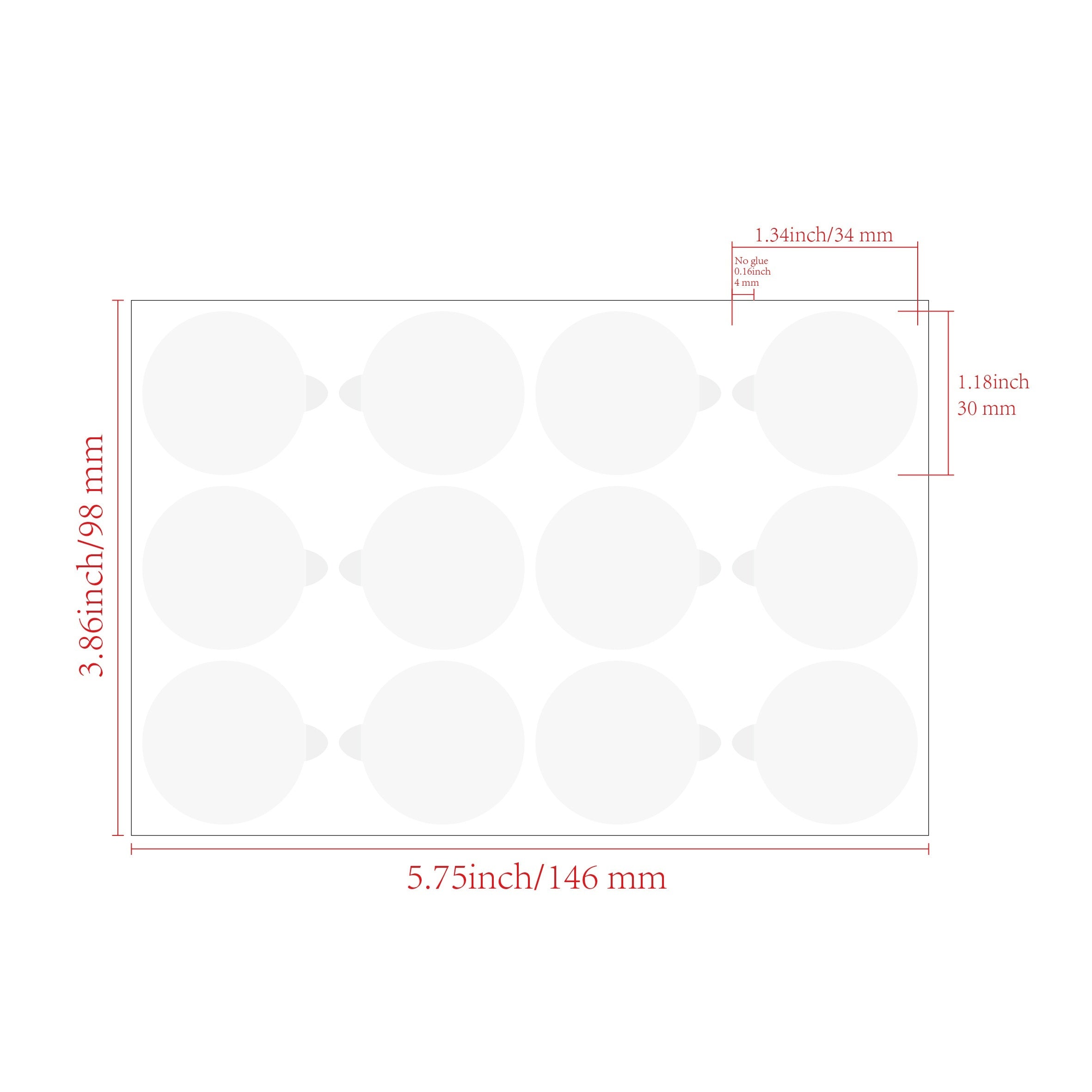240pcs 2.5 Thickness Self-adhesive Spacer Sealing Sticker