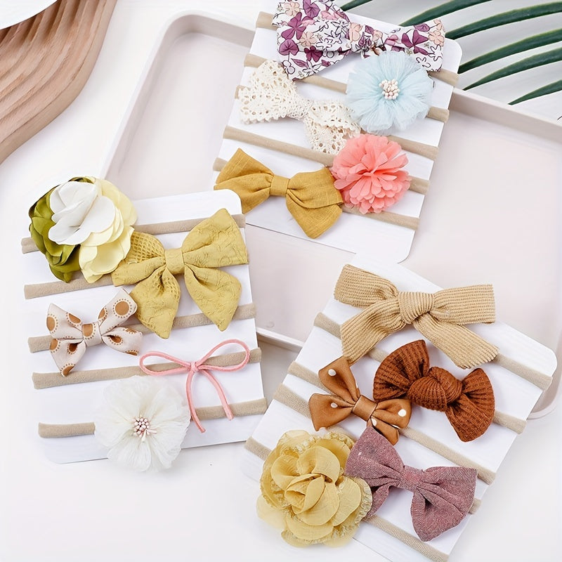 Flowers Bow Decor Headband Hairbands Hair Accessories for Baby Girls