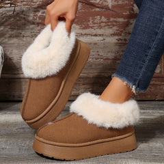 Fur Fleece Lined Thermal Plush Fall Snow Boots Winter Keep Warm