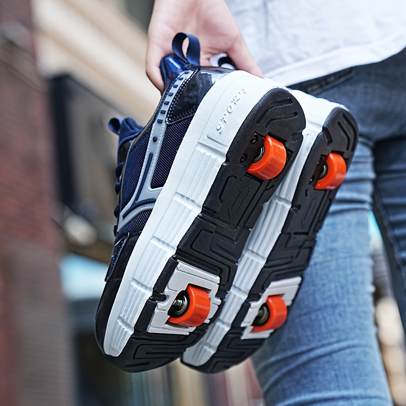 Boy's Roller Shoes Detachable Wheel Skate Sneakers For Kids