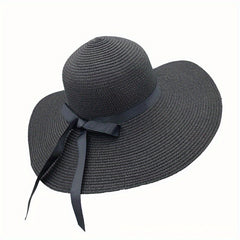 French Style Sun Hat Wide Brim Straw Beach Hats for Women
