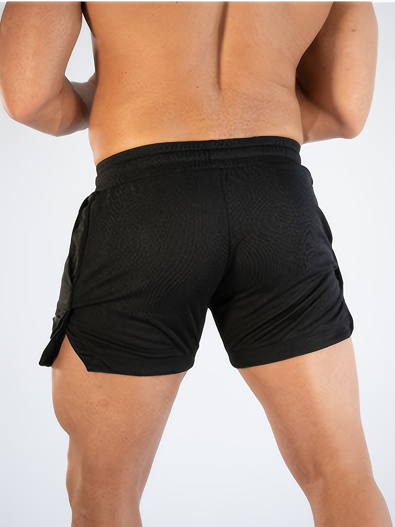 Men's Solid Loose Shorts With Pockets Drawstring Active Breathable