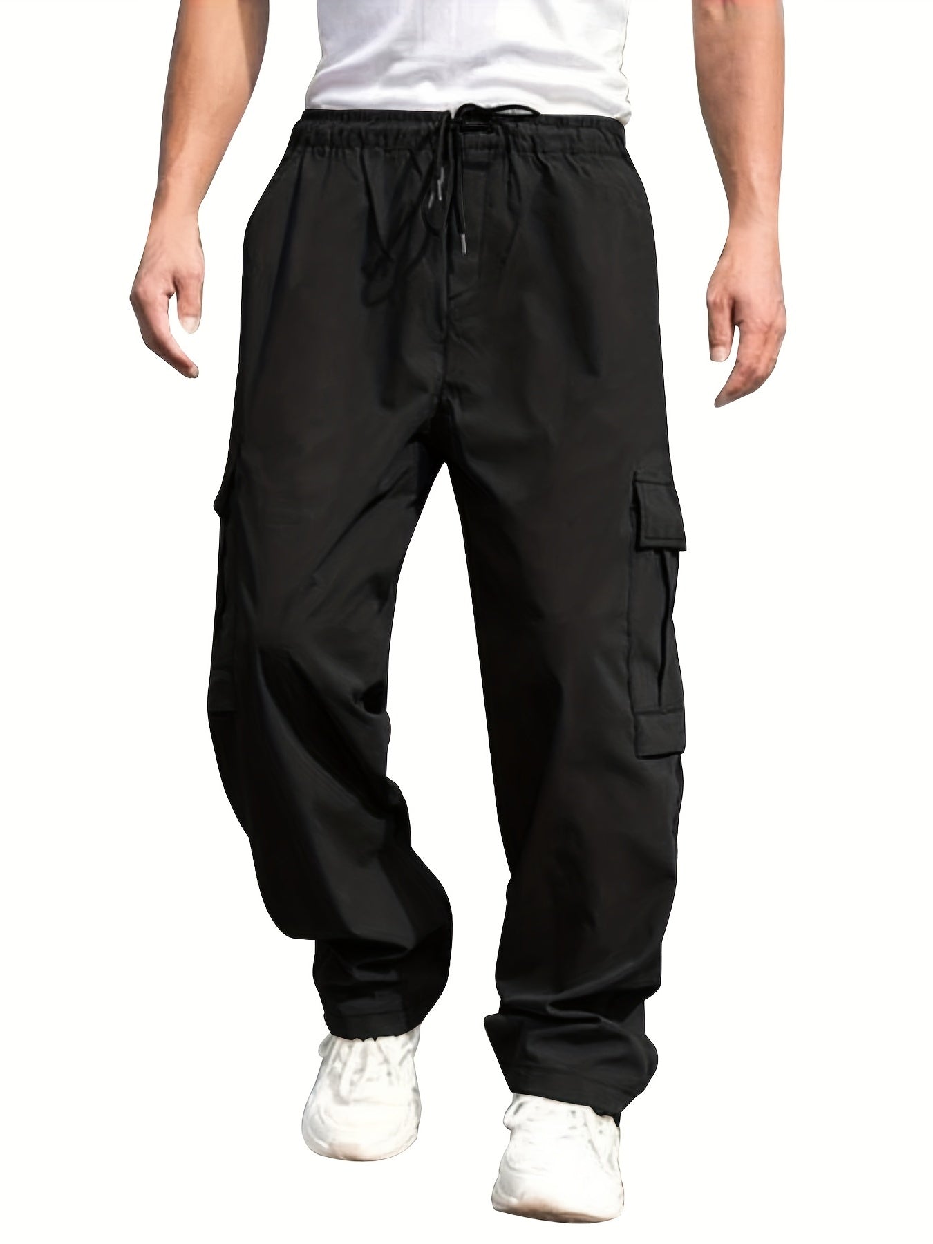 Men's Loose Fit Joggers Waist Drawstring Casual Cargo Pants