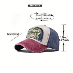 Vintage Ripped Patch Baseball Cap Unisex Distressed Dad Hat