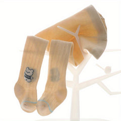 Girls Knitted Pantyhose Cartoon Bear Leggings Soft Comfy Tights Children