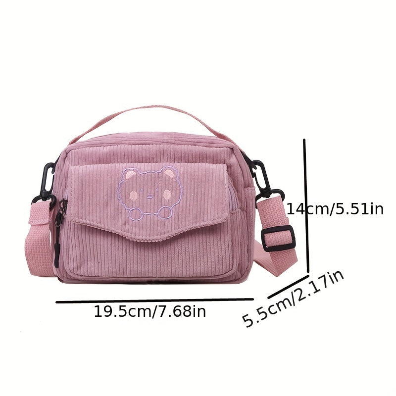 Bear Crossbody Bag Square Shoulder Bag Coin Purse for Girls