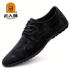 LAORENTOU Unisex Round Toe Lace Up Dress Shoes for Wedding Business Party