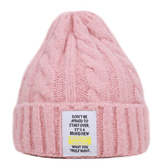 Cozy Woolen Twist Knit Hat