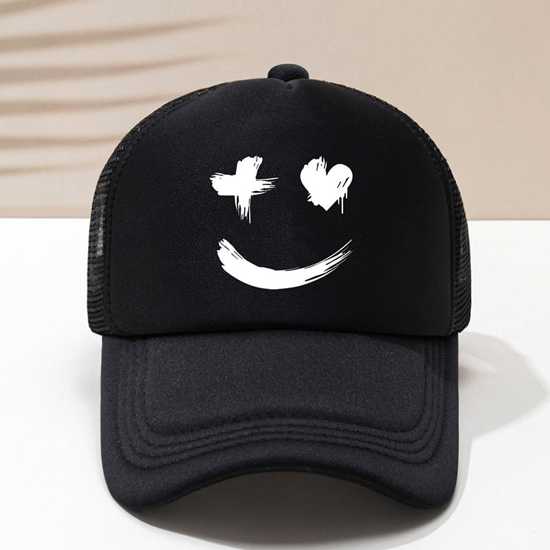 Cartoon Print Baseball Cap Summer Sunshade Mesh Peaked Cap