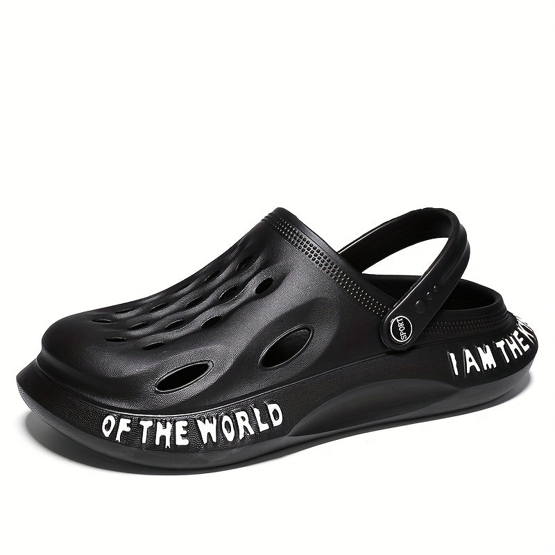 Men's Alphabet Detail Lightweight Comfy Clogs Non Slip Garden Shoes