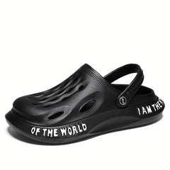 Men's Alphabet Detail Lightweight Comfy Clogs Non Slip Garden Shoes