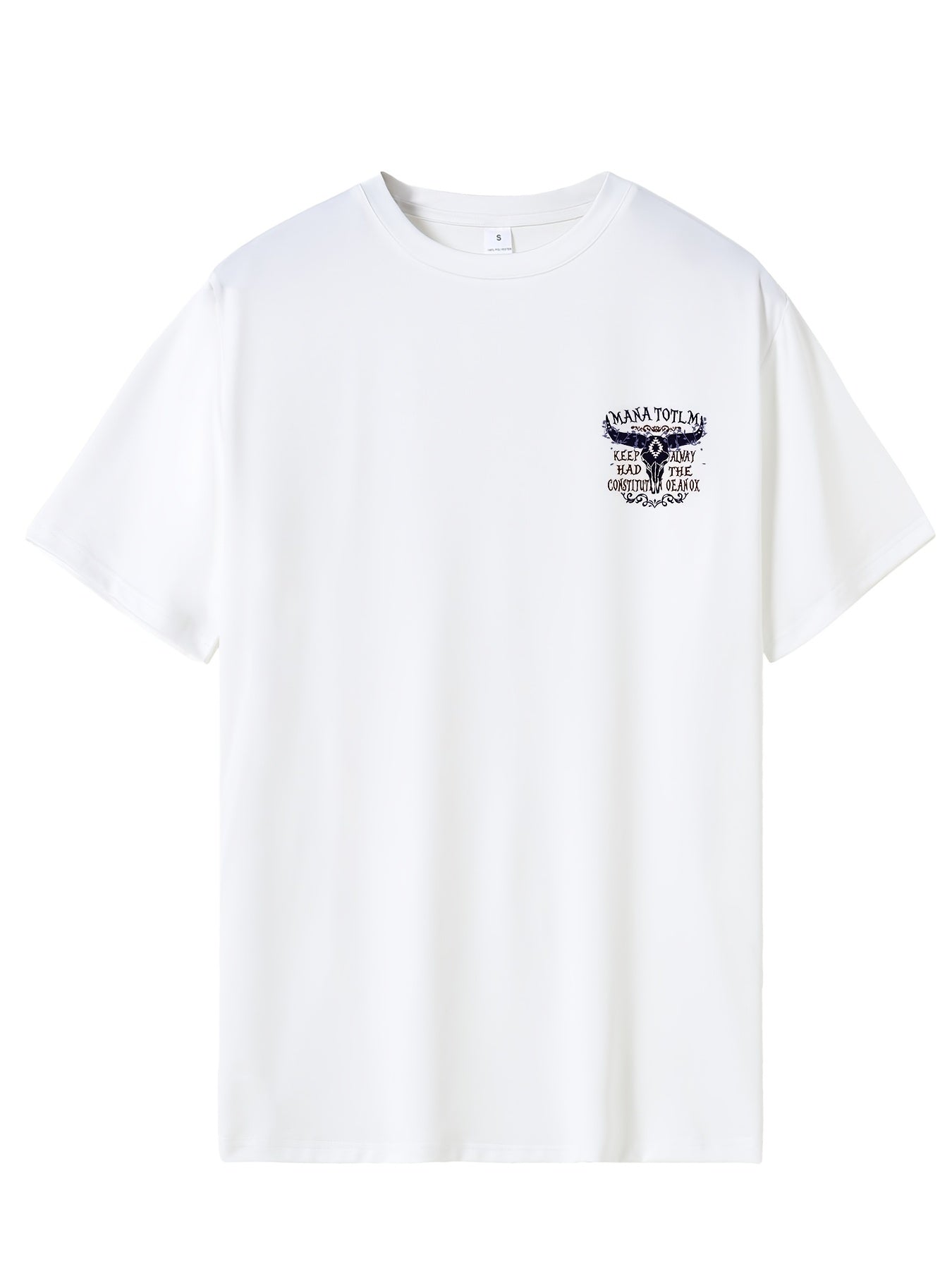 Men's Printed Sports T-shirt Stretch Round Neck Tee Shirt