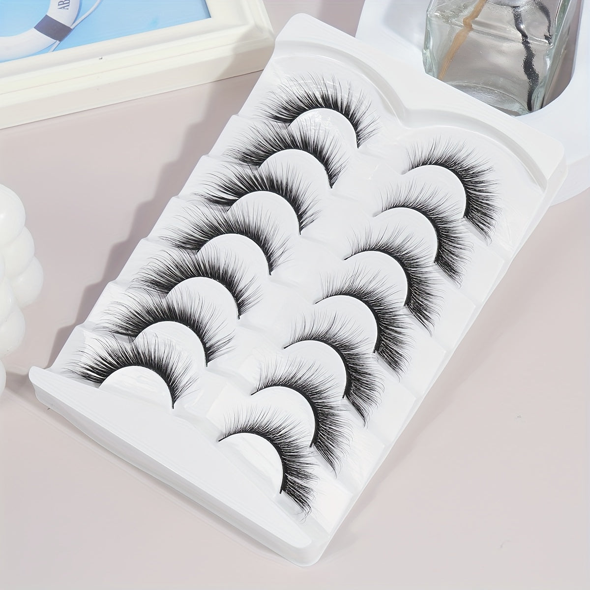 7 Pairs Fox Eye False Eyelashes Natural Cat Eye Lashes 3D Faux Mink