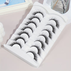 7 Pairs Fox Eye False Eyelashes Natural Cat Eye Lashes 3D Faux Mink