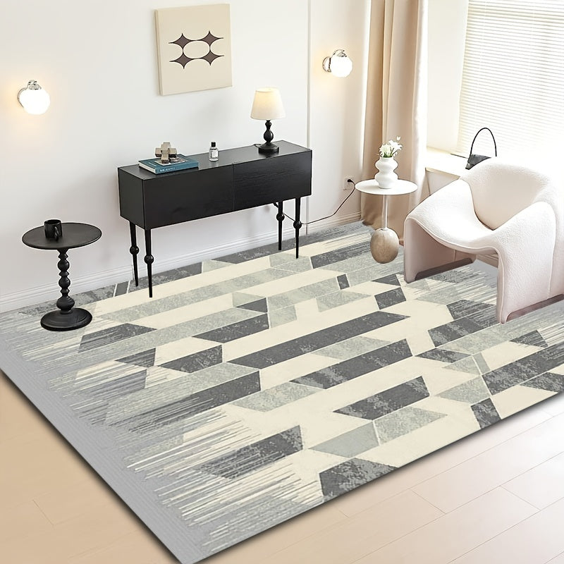 Nordic Minimalist Striped Floor Mat for Living Room and Bedroom